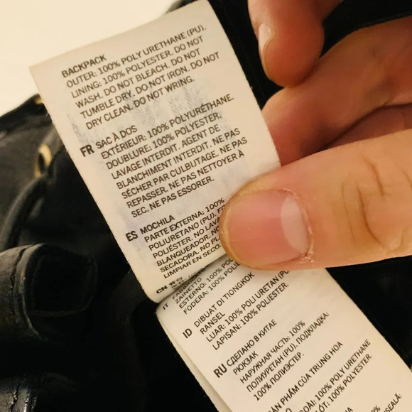 ALDO Black Faux Leather Backpack Book Bag - Picture 10 of 12